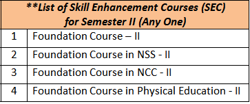 SEM 2 options